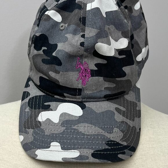 Polo Assn. Gray Camo Baseball Cap with Embroidered Logo - Picture 7 of 8
